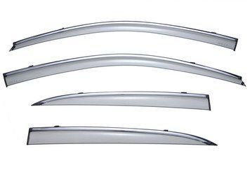 Window Deflectors 4pcs Set with Chrome Trim Lexus CT 2011-2017 Wellvisors 3-847LX016