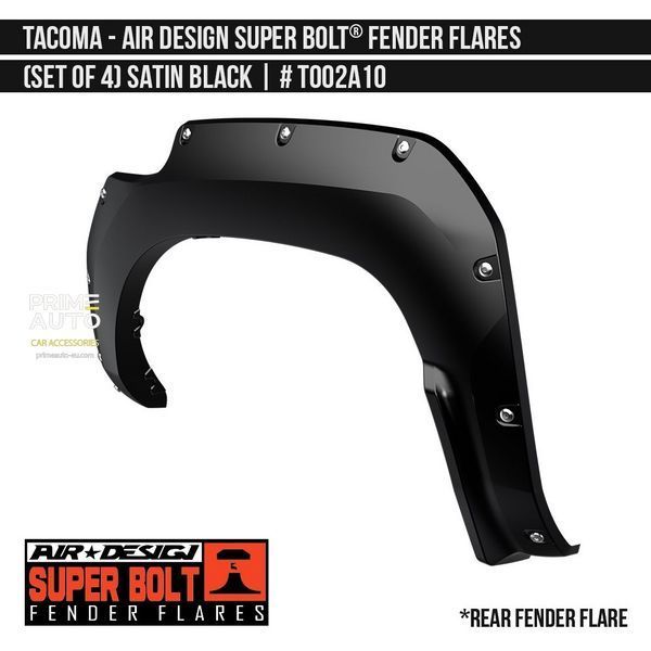 Fender Flares Toyota Tacoma 2016-2025 black AIR DESIGN TO02A10