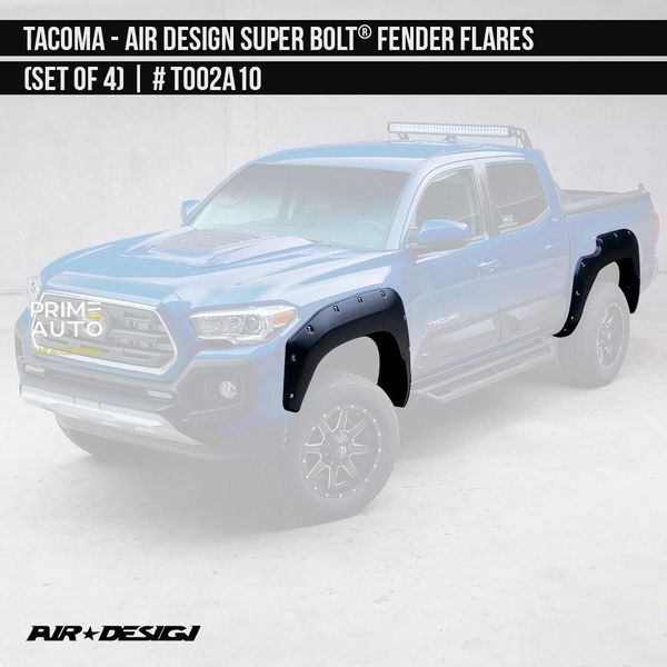 Fender Flares Toyota Tacoma 2016-2025 black AIR DESIGN TO02A10