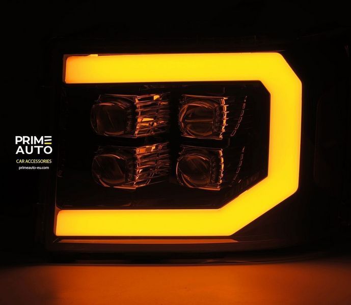 Передні фари GMC Sierra 2007-2013 LED NOVA серія чорні AlphaRex 880609 880609 фото