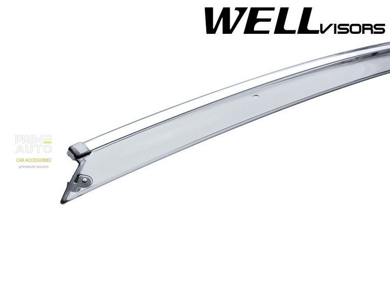 Owiewki do szyb samochodowych num 4 szt z chromowaną odlewanie Audi A3 2014 - 2020 Sedan Wellvisors 3-847AU006