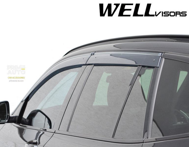 Дефлекторы окон к-т 4 шт с черным хромированным молдингом BMW X1 2018 - 2025 Wellvisors 3-847BM017 3-847BM017 фото