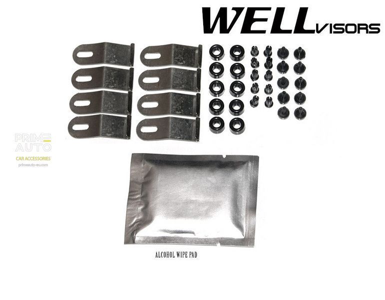 Owiewki do szyb samochodowych num 4 szt z chromowaną odlewanie Audi A3 2014 - 2020 Sedan Wellvisors 3-847AU006