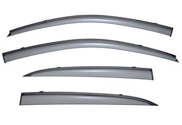Window Deflectors 4pcs Set With Black Trim Lexus CT 2011-2017 Wellvisors 3-847LX031