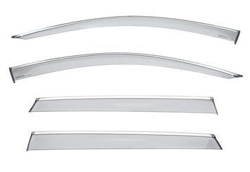 Window Deflectors 4pcs Set with Chrome Trim Audi Q7 2016-2025 Wellvisors 3-847AU007