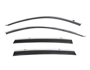 Window Deflectors 4pcs Set with Chrome Trim Kia Telluride 2020-2025 Wellvisors 3-847KA028
