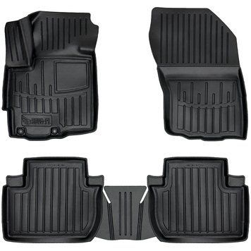 Dywaniki gumowe z bokiem zestaw 5 szt Mitsubishi Outlander 2006 - 2012 (II XL) czarny SOVA-PL
