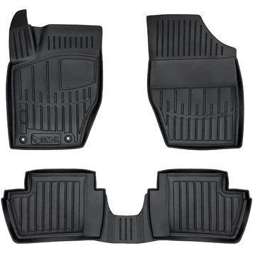 Dywaniki gumowe z bokiem zestaw 5 szt Citroen C4 2004 - 2010 (I L) czarny SOVA-PL
