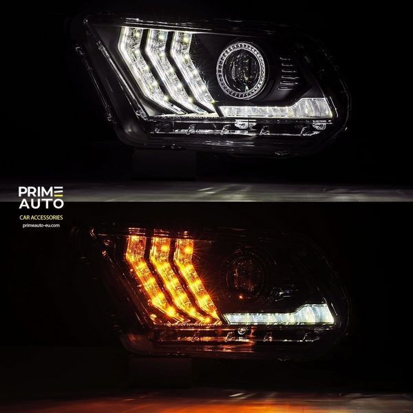 Передние фары Ford Mustang 2010-2014 PRO серия черные AlphaRex 880110 880110 фото