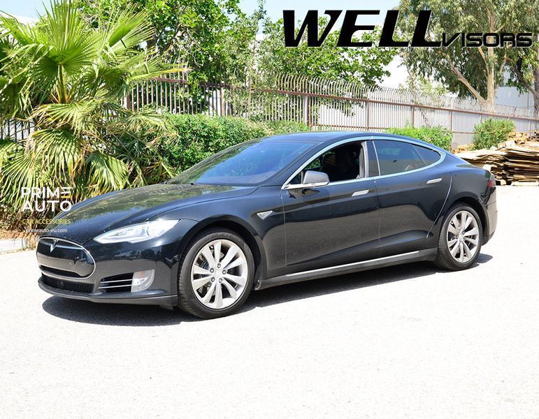 Дефлекторы окон к-т 6 шт хромированные Tesla Model S 2012 - 2022 Wellvisors 3-847TE003 3-847TE003 фото