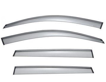 Window Deflectors 4pcs Set With Black Trim Porsche Cayenne 2011-2018 Wellvisors 3-847PO004