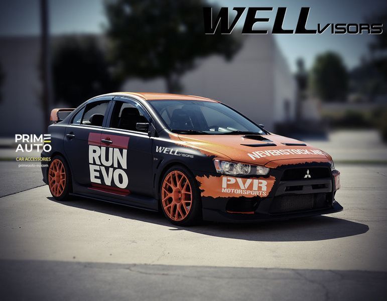 Owiewki do szyb samochodowych num 4 szt Premium seria Mitsubishi Lancer 2008 - 2017 Sedan Wellvisors 3-847MI005