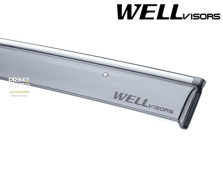 Window Deflectors 4pcs Set with Chrome Trim Mercedes-Benz S-Class 1992-1999 Long Wellvisors 3-847MB016
