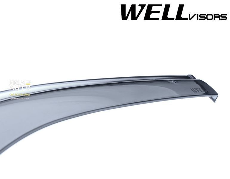 Window Deflectors 4pcs Set with Chrome Trim Mercedes-Benz S-Class 1992-1999 Long Wellvisors 3-847MB016