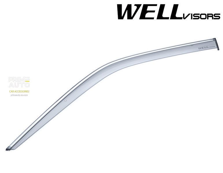 Window Deflectors 4pcs Set with Chrome Trim Mercedes-Benz S-Class 1992-1999 Long Wellvisors 3-847MB016