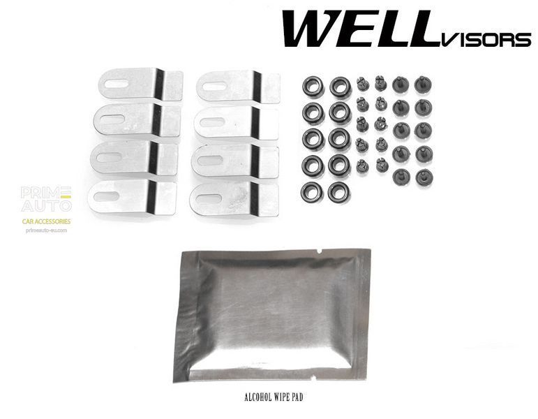 Window Deflectors 4pcs Set with Chrome Trim Mercedes-Benz S-Class 1992-1999 Long Wellvisors 3-847MB016