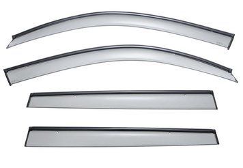 Window Deflectors 4pcs Set With Black Trim BMW X3 2011-2017 Wellvisors 3-847BM007