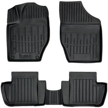 Dywaniki gumowe z bokiem zestaw 5 szt Citroen C4 2010 - 2017 (II LN) czarny SOVA-PL