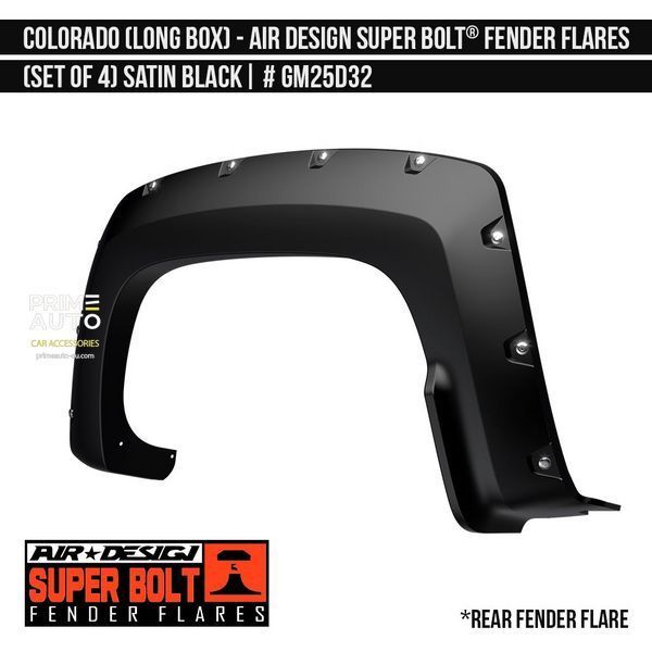 Fender Flares Chevrolet Colorado 2016-2020 black AIR DESIGN GM25D32
