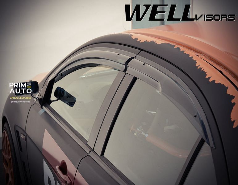 Owiewki do szyb samochodowych num 4 szt aerodynamiczny Mitsubishi Lancer 2008 - 2017 Sedan Wellvisors 3-847MI006