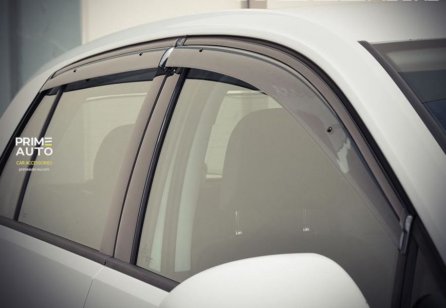 Owiewki do szyb samochodowych num 4 szt z czarna chromowana listwa Volkswagen Golf 2015 - 2021 Hatchback Wellvisors 3-847VW009