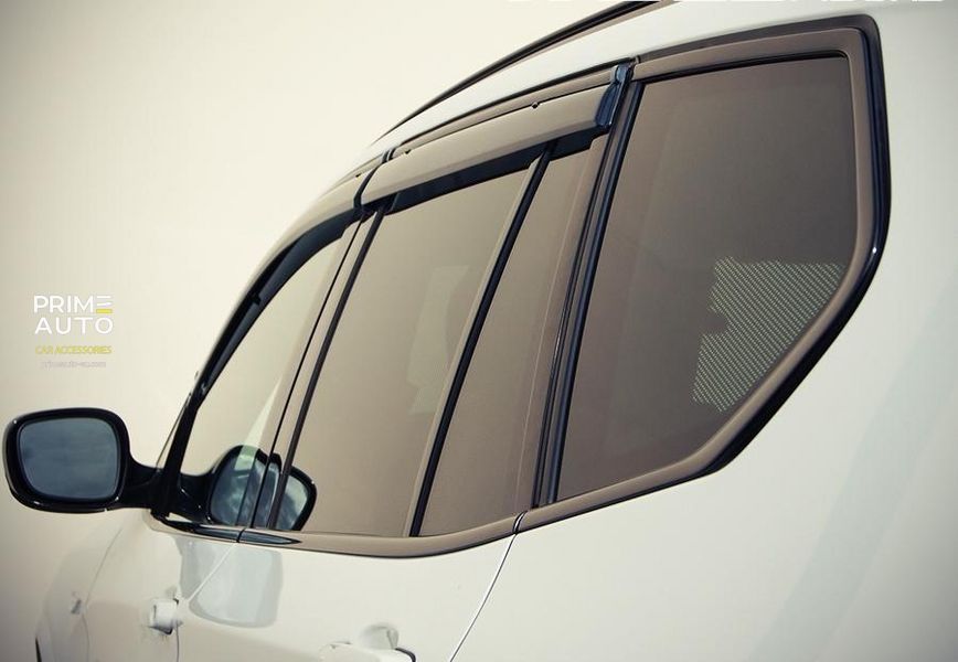 Window Deflectors 4pcs Set With Black Trim BMW X3 2011-2017 Wellvisors 3-847BM007