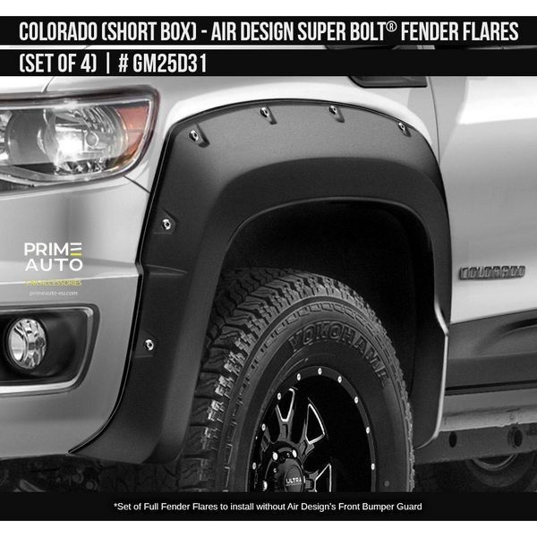 Fender Flares Chevrolet Colorado 2016-2020 black AIR DESIGN GM25D31