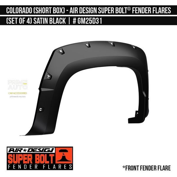 Fender Flares Chevrolet Colorado 2016-2020 black AIR DESIGN GM25D31