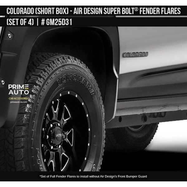 Fender Flares Chevrolet Colorado 2016-2020 black AIR DESIGN GM25D31