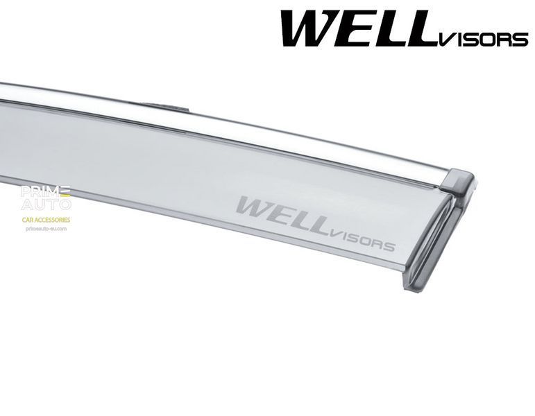 Дефлекторы окон к-т 4 шт с хромированным молдингом Cadillac CT6 2016 - 2020 Sedan Wellvisors 3-847CA005 3-847CA005 фото