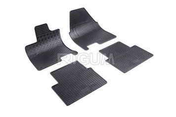 Dywaniki samochodowe gumowe zestaw 4 szt czarny Nissan Qashqai+2 2008 - 2014 Rigum 901856