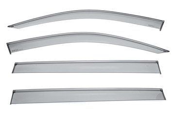 Window Deflectors 4pcs Set With Black Trim Volkswagen Tiguan Allspace 2018-2025 Wellvisors 3-847VW018