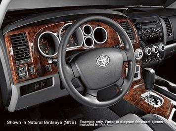 Interior Molded/Flat Dash Kit Combo set 52 pcs darkburlwood Toyota Sequoia 2008 - 2017 B&I 3D051A2