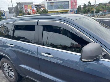 Window Deflectors 4pcs Set with Chrome Trim Jeep Grand Cherokee 2011-2022 Wellvisors 3-847JE004