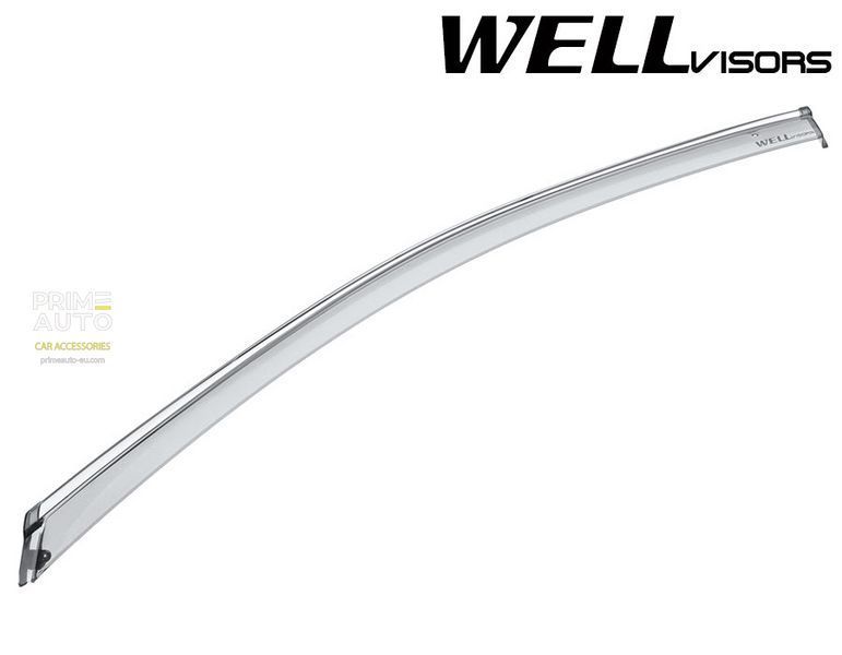Window Deflectors 4pcs Set with Chrome Trim Infiniti QX30 2017-2018 Wellvisors 3-847IN011