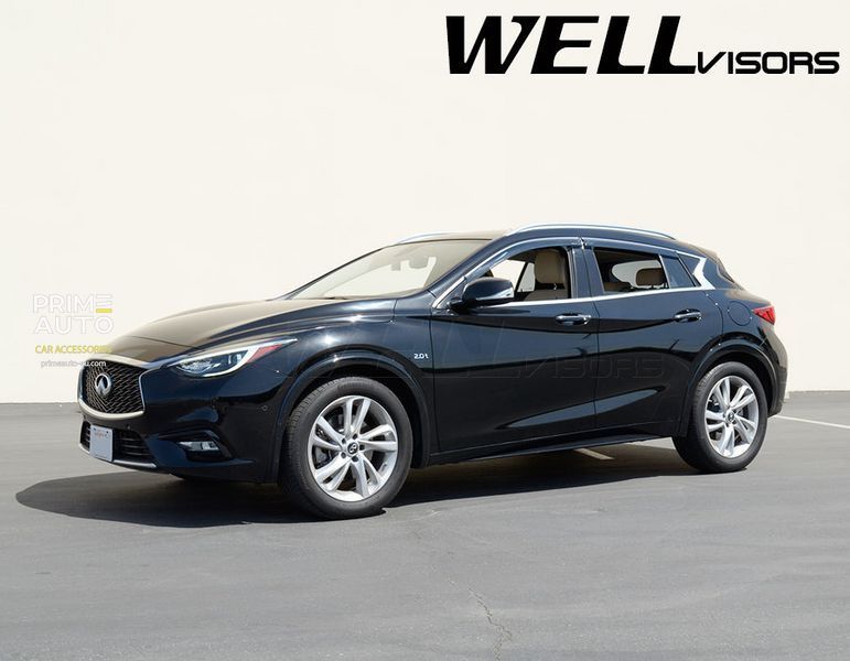 Window Deflectors 4pcs Set with Chrome Trim Infiniti QX30 2017-2018 Wellvisors 3-847IN011