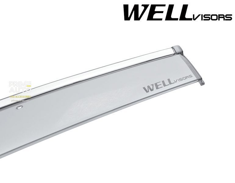 Owiewki do szyb samochodowych num 4 szt z chromowaną odlewanie Kia Sedona 2015 - 2021 Wellvisors 3-847KA019