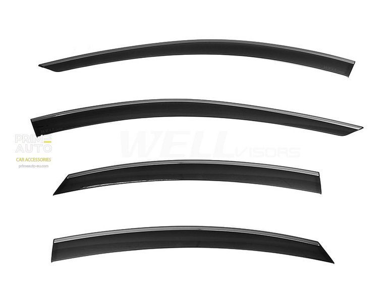 Window Deflectors 4pcs Set With Black Trim Toyota Camry 2025+ Wellvisors 3-847TY084