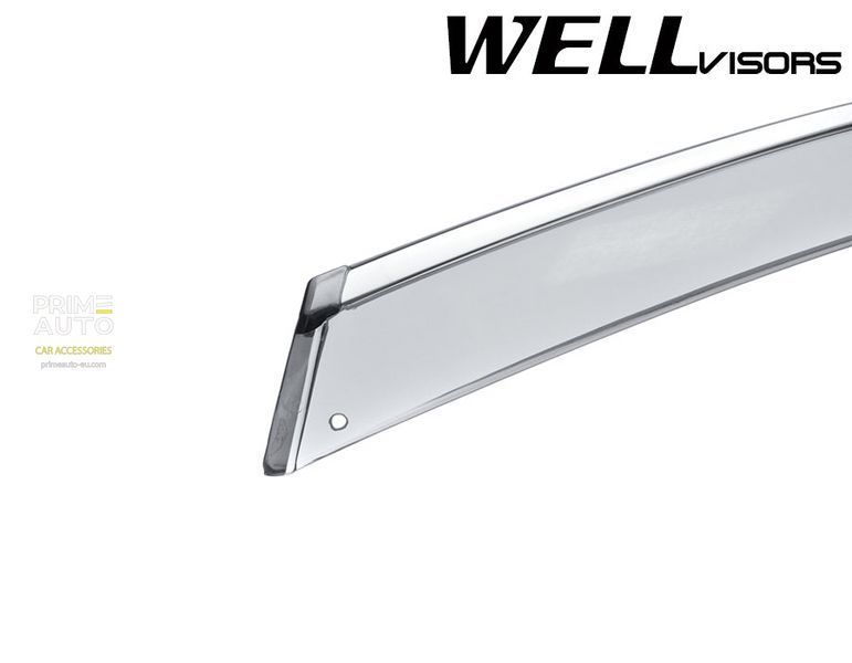 Owiewki do szyb samochodowych num 4 szt z chromowaną odlewanie Kia Sedona 2015 - 2021 Wellvisors 3-847KA019