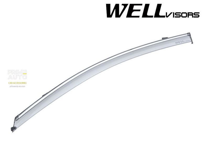 Owiewki do szyb samochodowych num 4 szt z chromowaną odlewanie Mercedes-Benz C-Class 2015 - 2021 Sedan Wellvisors 3-847MB018