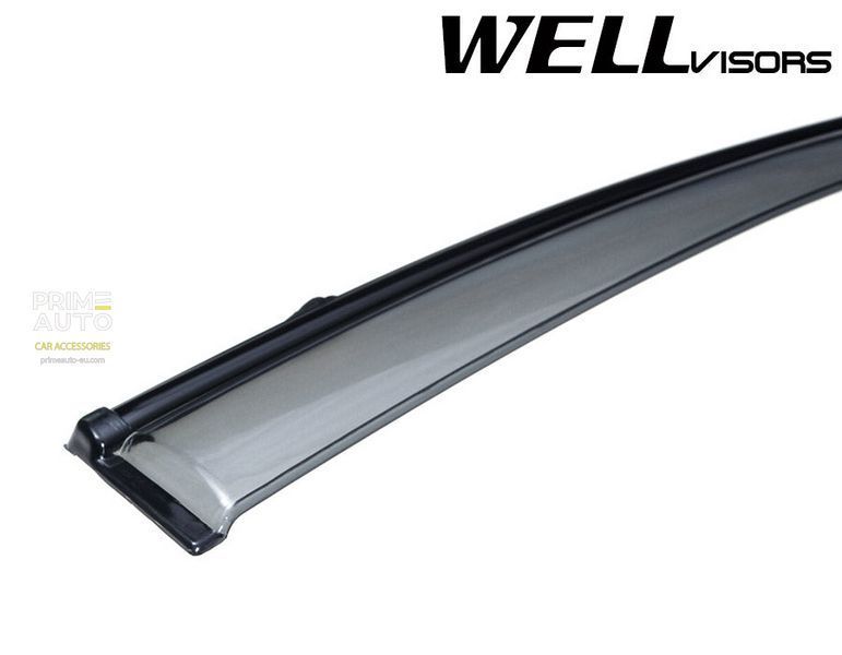 Window Deflectors 4pcs Set With Black Trim Hyundai Accent 2006-2011 Sedan Wellvisors 3-847HY008