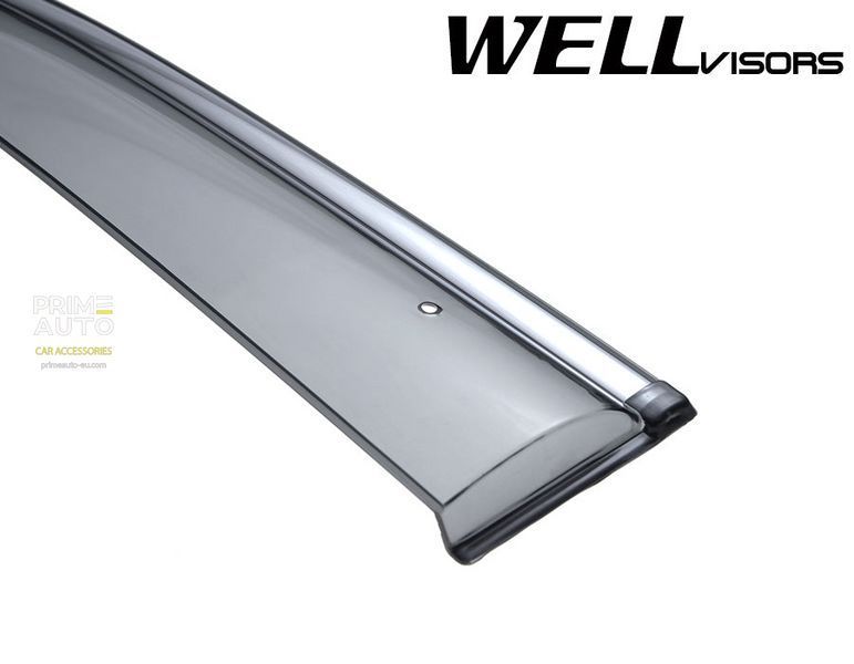 Дефлекторы окон к-т 4 шт с хромированным молдингом Jeep Grand Cherokee 2011 - 2022 Wellvisors 3-847JE004 3-847JE004 фото