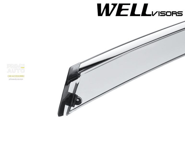 Window Deflectors 4pcs Set with Chrome Trim Infiniti QX30 2017-2018 Wellvisors 3-847IN011