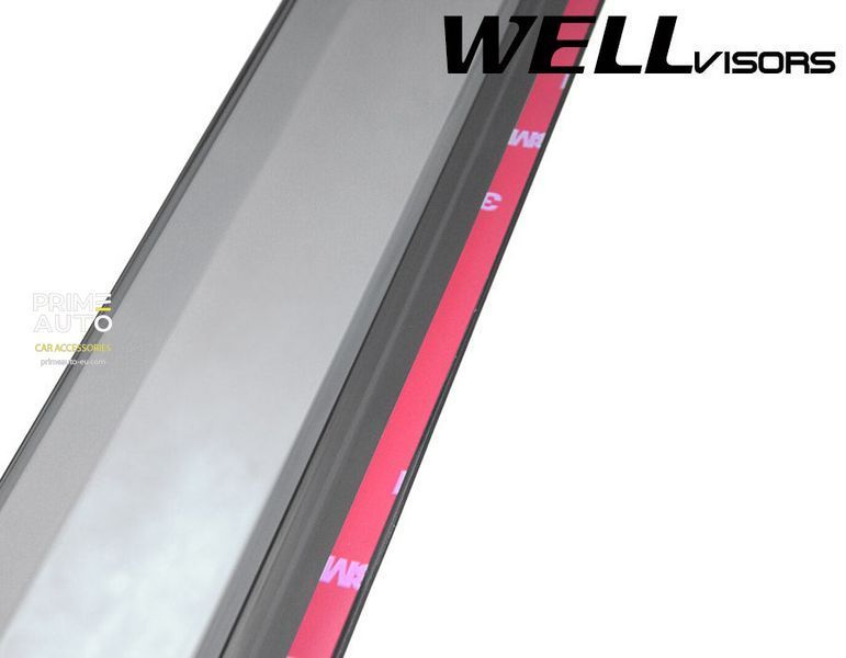 Window Deflectors 4pcs Set With Black Trim Hyundai Accent 2006-2011 Sedan Wellvisors 3-847HY008