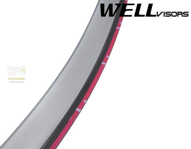 Window Deflectors 4pcs Set With Black Trim Hyundai Accent 2006-2011 Sedan Wellvisors 3-847HY008