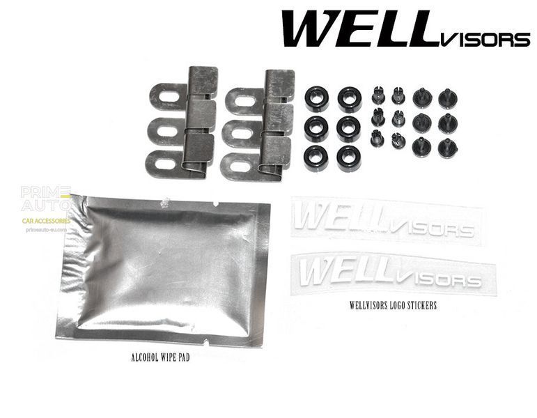 Дефлекторы окон к-т 4 шт с хромированным молдингом Jeep Grand Cherokee 2011 - 2022 Wellvisors 3-847JE004 3-847JE004 фото