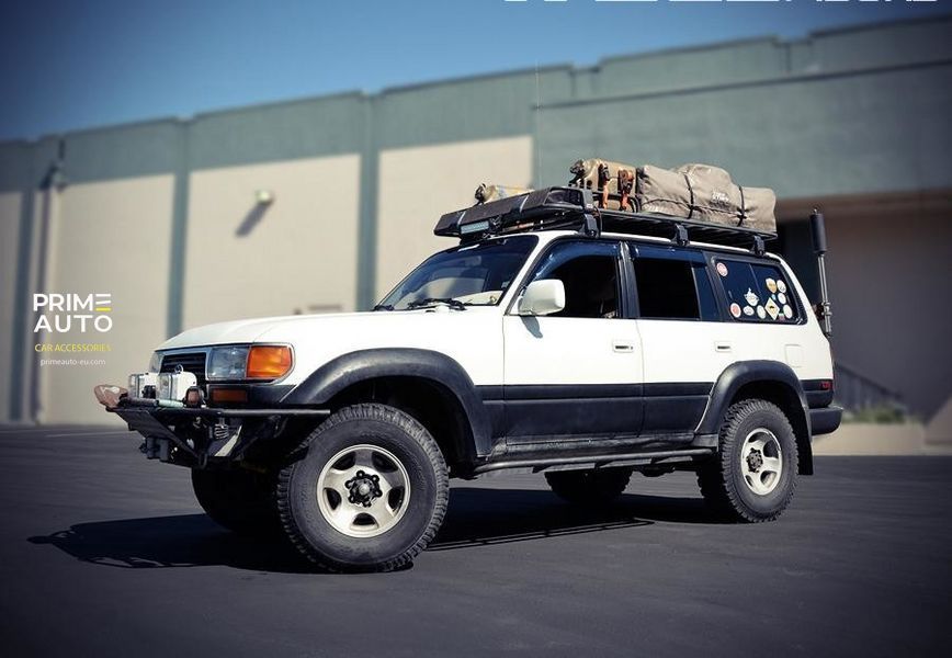 Window Deflectors 4pcs Set With Black Trim Toyota Land Cruiser 1991-1997 Wellvisors 3-847TY018