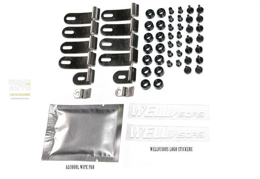 Window Deflectors 4pcs Set With Black Trim Toyota Land Cruiser 1991-1997 Wellvisors 3-847TY018
