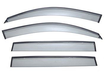 Window Deflectors 4pcs Set With Black Trim Volkswagen Tiguan 2009-2017 Wellvisors 3-847VW019