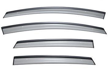 Window Deflectors 4pcs Set With Black Trim Ford Fiesta 2011-2019 Hatchback Wellvisors 3-847FD002